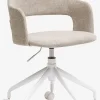 REERSLEV Kontorstole|Skrivebordsstol sandfarvet stof/hvid