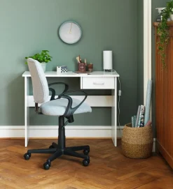 RUNGSTED Kontorstole|Skrivebordsstol gråt stof/sort