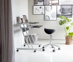 SALTOFTE Kontorstole|Skrivebordsstol sort/krom