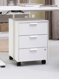 KLINTHOLM Kontortilbehør|Skuffesektion 3 skuffer Hvid