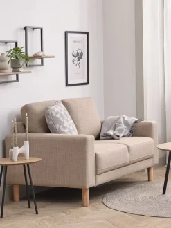 EGENSE Sofaer Med Chaiselong|Hjørnesofaer|Sofa 2-pers. farvet stof/egefarve Sand