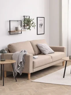 EGENSE Sofaer Med Chaiselong|Hjørnesofaer|Sofa 3-pers. farvet stof/egefarve Sand