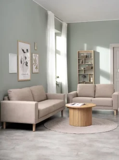 EGENSE Sofaer Med Chaiselong|Hjørnesofaer|Sofa 3-pers. farvet stof/egefarve Sand