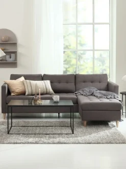 FALSLEV Sofaer Med Chaiselong|Hjørnesofaer|Sofa chaiselong t stof Grå