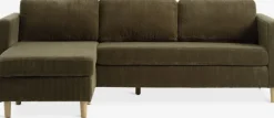 FALSLEV Sofaer Med Chaiselong|Hjørnesofaer|Sofa chaiselong t fløjl Olivengrøn