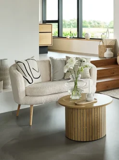 GISTRUP Sofaer Med Chaiselong|Hjørnesofaer|Sofa 2-pers. teddy Råhvid