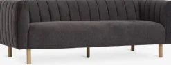 MAGLEBY Sofaer Med Chaiselong|Hjørnesofaer|Sofa 3-pers. mørkebrunt stof/egefarve