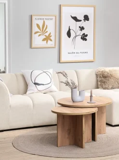 KALVEHAVE Hjørneborde|Sofaborde|Sofabord Ø70 egefarve