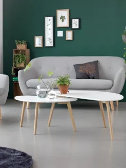 LEJRE Hjørneborde|Sofaborde|Sofabord 60x120 hvid/eg