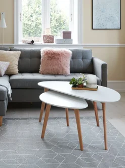 LEJRE Hjørneborde|Sofaborde|Sofabord 60x120 hvid/eg