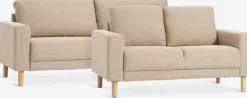 EGENSE Sofaer Med Chaiselong|Hjørnesofaer|Sofasæt 3 + 2-pers. sandfarvet stof