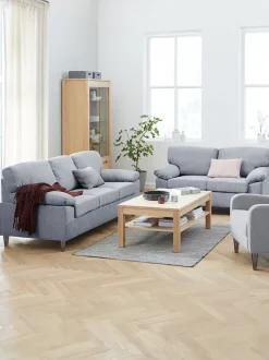 GEDVED Sofaer Med Chaiselong|Hjørnesofaer|Sofasæt 3+2-pers. lysegrå
