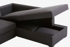 BEDSTED Sovesofaer|Sovesofaer|Sovesofa chaiselong grå