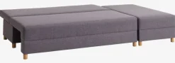 HAMPEN Sovesofaer|Sovesofaer|Sovesofa chaiselong gråt stof/egefarve