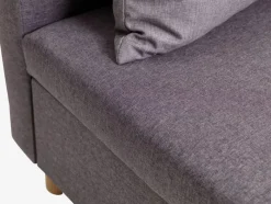 HAMPEN Sovesofaer|Sovesofaer|Sovesofa chaiselong gråt stof/egefarve