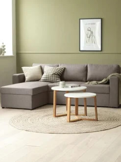 MARSLEV Sovesofaer|Sovesofaer|Sovesofa chaiselong t stof Lysegrå