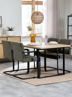 AABENRAA Spiseborde|Spisebord 90x160 egefarve/sort