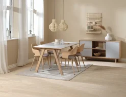 EGEBJERG Spiseborde|Spisebord 90x160/250 lysegrå/eg