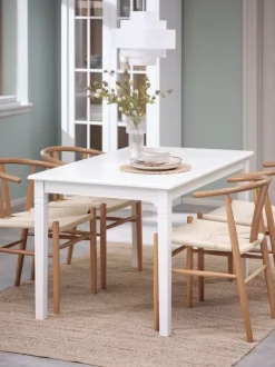 KIRKEBY Spiseborde|Spisebord 80x130/220 hvid