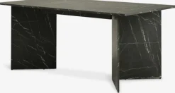KRONDAL Spiseborde|Spisebord 90x180 marmorfarvet sort