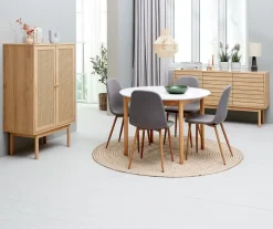 MARSTRAND Spiseborde|Spisebord Ø110/110x200 hvid/natur Hvid+Natur