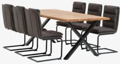 ROSLEV Spiseborde|Spisebord 95x200 eg natur/sort