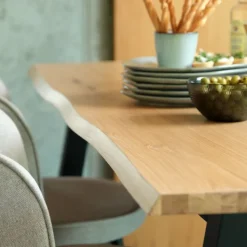 SKOVLUNDE Spiseborde|Spisebord 90x160 eg natur/sort Eg+Sort