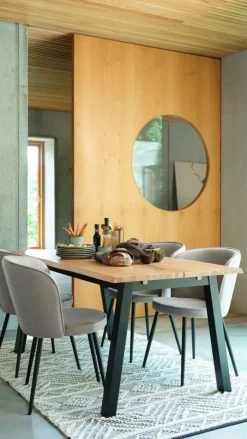 SKOVLUNDE Spiseborde|Spisebord 90x160 eg natur/sort Eg+Sort