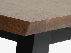 SKOVLUNDE Spiseborde|Spisebord 90x200 mørk eg Mørkeg+Sort