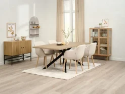 ADSLEV Spisebordsstole|Spisebordsstol stof/egefarve Beige