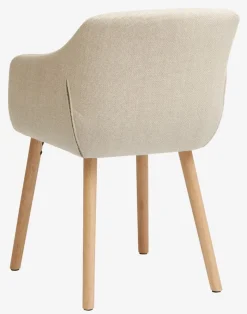 ADSLEV Spisebordsstole|Spisebordsstol stof/egefarve Beige