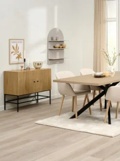 ADSLEV Spisebordsstole|Spisebordsstol stof/egefarve Beige