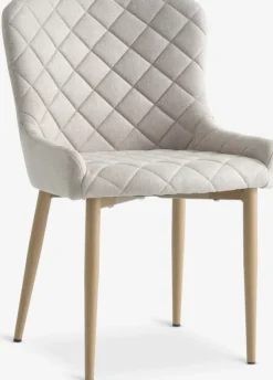 BELLINGE Spisebordsstole|Spisebordsstol sandfarvet stof/egefarve