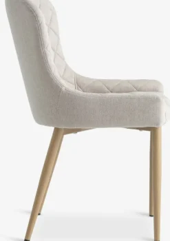 BELLINGE Spisebordsstole|Spisebordsstol sandfarvet stof/egefarve