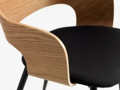 HVIDOVRE Spisebordsstole|Spisebordsstol /sort stof Eg