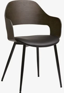 HVIDOVRE Spisebordsstole|Spisebordsstol mørk eg/sort stof Mørkeg