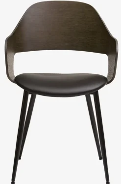 HVIDOVRE Spisebordsstole|Spisebordsstol mørk eg/sort stof Mørkeg