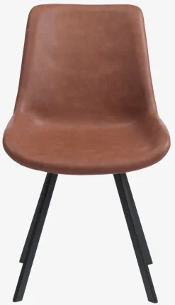 HYGUM Spisebordsstole|Spisebordsstol drejebase farvet kunstlæder/sort Cognac