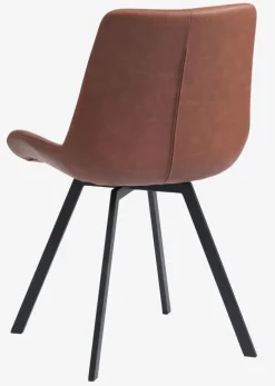 HYGUM Spisebordsstole|Spisebordsstol drejebase farvet kunstlæder/sort Cognac