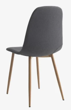 JONSTRUP Spisebordsstole|Spisebordsstol farvet stof/egefarve Asfalt