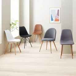 JONSTRUP Spisebordsstole|Spisebordsstol farvet kunstlæder/egefarve Cognac