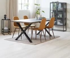 JONSTRUP Spisebordsstole|Spisebordsstol farvet stof/mørk eg Karry