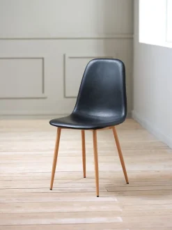 JONSTRUP Spisebordsstole|Spisebordsstol kunstlæder/egefarve Sort