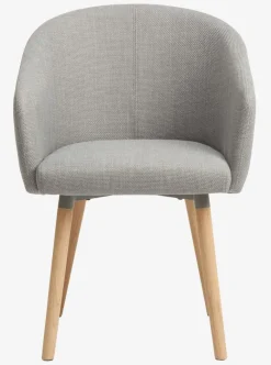 KLOSTER Spisebordsstole|Spisebordsstol lysegråt stof/eg