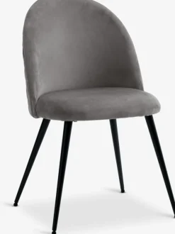 KOKKEDAL Spisebordsstole|Spisebordsstol grå velour/sort