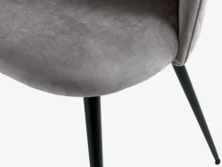 KOKKEDAL Spisebordsstole|Spisebordsstol grå velour/sort