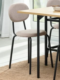 MALT Spisebordsstole|Spisebordsstol sandfarvet stof/sort