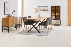 PEBRINGE Spisebordsstole|Spisebordsstol velour /eg Grå