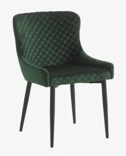 PEBRINGE Spisebordsstole|Spisebordsstol velour /sort Grøn