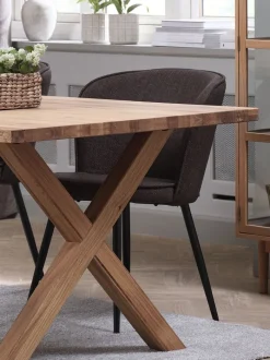 RISSKOV Spisebordsstole|Spisebordsstol t stof/sort Mørkebrun